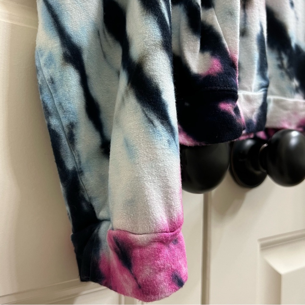 Erge Designs Girls Tie Dye Long Sleeve Top in Blue/Pink, Size XL - Picture 4 of 7